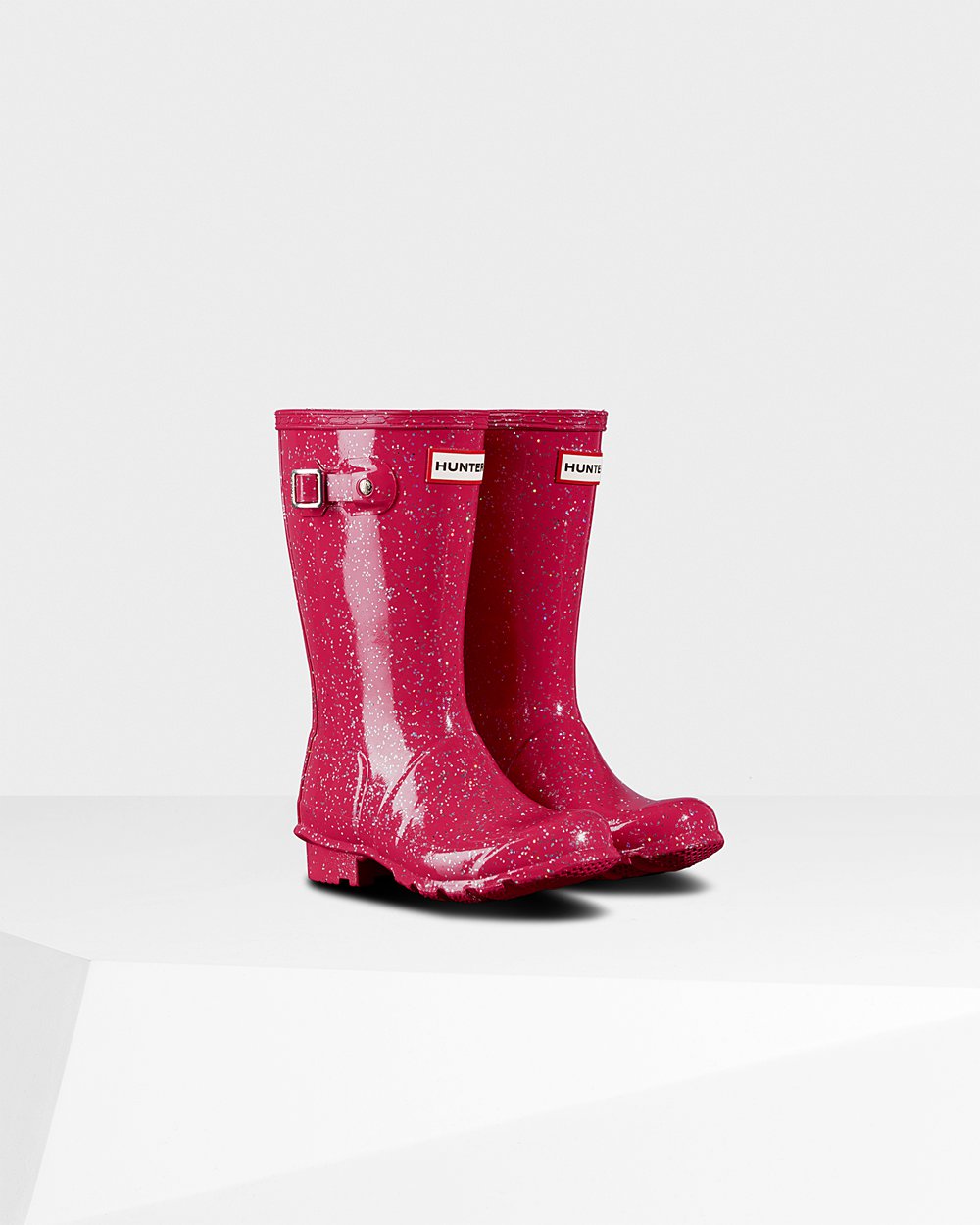 Botas de Lluvia Hunter Niños - Original Big Giant Glitter - Rosas - DRTHEKQ-17